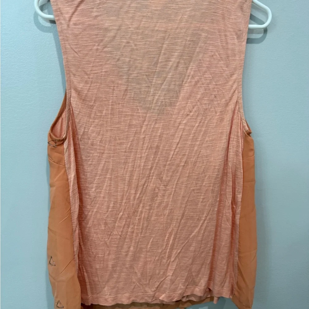 Akemi+ kin by Anthropologie- Orange Tie Front Tank Top with Sleeveless Design- L - Picture 2 of 5